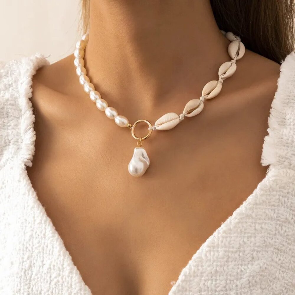 Beachside Elegance Baroque Pearl Necklace